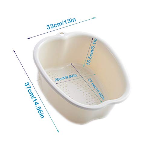 Large Foot Bath Spa Bowl Plastic Pedicure Bowl Massage Foot Tub,for Pedicure, Detox and Massage, Perfect to Soak Your Feet, Toe Nails and Ankles,