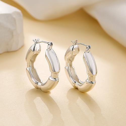 Rajputana 14K Huggie Earrings Hoop Earrings for Women Girls, Elliptical Cartilage Earrings Hypoallergenic Jewellery