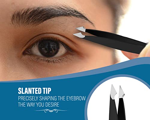 ME MAXEQUIP 4Pcs Tweezers for Facial Women and Men Professional Stainless Steel Eyebrow Tweezers Precision for Ingrown Hair Tweezers on Nose Ear