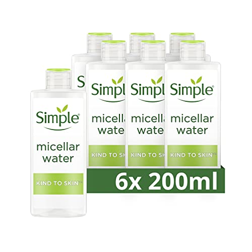 Simple Kind to Skin Cleansing Water Micellar pack of 6 leaves skin hydrated and free of residue facial cleanser and make-up remover 200 ml