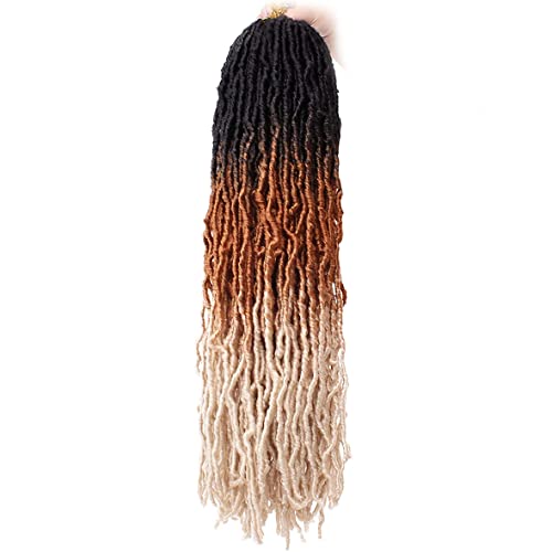 Leeven 30 Inch Distressed Faux Locs 6 Packs Long Butterfly Faux Locs Crochet Hair Synthetic Crochet Braids Pre-looped Soft Locs Crochet Locs Hair