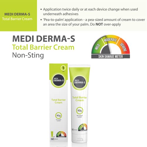 Medi Derma-S Barrier Cream Tube 90g for Gentle Barrier Protection on Intact Skin or for Mild Skin Damage-for Use During Episodes of Incontinence