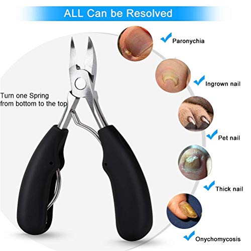 4PCS Toe Nail Clipper for Ingrown or Thick Toenails,Toenails Trimmer and Professional Podiatrist Toenail Nipper for Seniors with Surgical Stainle