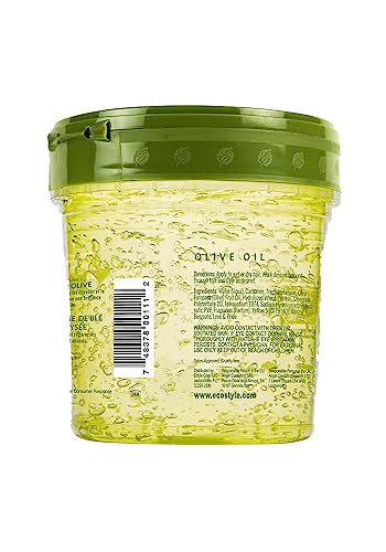 Ecostyle Olive Oil Styling Gel, All Day Hold, Alcohol Free, Paraben Free, Sulphate Free, No Flaking, Anti-Itch, 473 ml