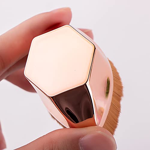 Foundation Makeup Brush Flat Top Kabuki Petal-shaped Face Blush Liquid Powder Foundation Brush for Blending Liquid, Cream or Flawless Powder Cosm