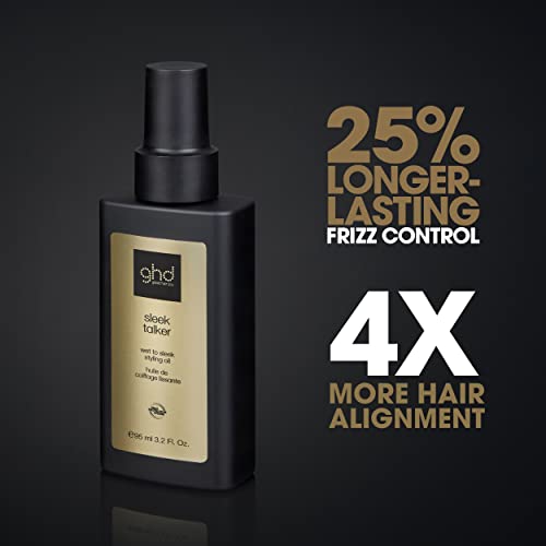 ghd Sleek Talker - Wet To Sleek Styling Oil, Smoothing and Softening Hair Oil With Heat Protection, Formulated with Nourishing Argan Oil, Non-gre