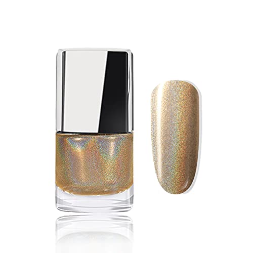 Holographic Nail Polish, Glitter Nail Polish With Mermaid Effect Silver Nail Polish, Long Lasting Nail Polish Polarising Glitter,Nail Polish Art