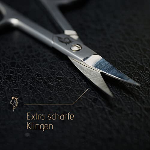 Professional Stainless Steel Nail Scissors with Case - Fine and Extra Sharp Cuticle Scissors - Rustproof - Suitable for Babies and Left-Handers