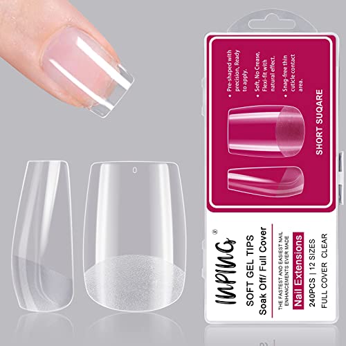 INPING Nail Glue, 6-In-1 Gel Nail Glue for Acrylic Nails Tips Extra Strong Nail False Nail Glue Artificial Bond Glue for Stick On Nails/Base Coat