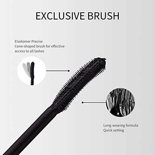 Mimore Mascara Long Lasting Waterproof & Smudge-Proof Natural Fiber Lash Mascara, Lengthening and Thick, fiber Mascara Volume Enhancer Eye Lash M