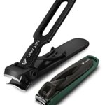 VANWIN Nail Clipper Set 2 Pack, Heavy Duty Toenail Clippers for Thick Toenails and Sturdy Finger Nail Clippers with Catcher, Ultra Sharp Stainles