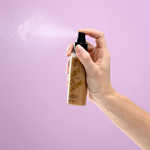 W7 Ready Set Glow Makeup Setting Spray - Shimmer Finish - Long-Lasting, Ultra-Fine Formula (Gold)