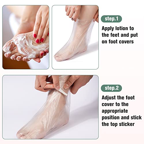 PROUSKY 100 Pieces Plastic Disposable Booties, Paraffin Wax Bath Liners for Pedicure Hot Spa Wax Treatment