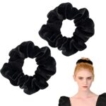 2PCS Hair Scrunchies, Large Velvet Scrunchies,Stretchy Hair Ties Soft Hair Bands Ponytail Holder Sleeping Traceless Frizz Prevention Hair Accesso