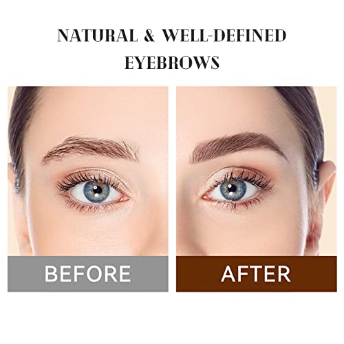 Music Flower Double Ended Eyebrow Pencil, Waterproof Brow Pen, Smudgeproof Long lasting Eye Makeup, Pack of 1, Dark Brown