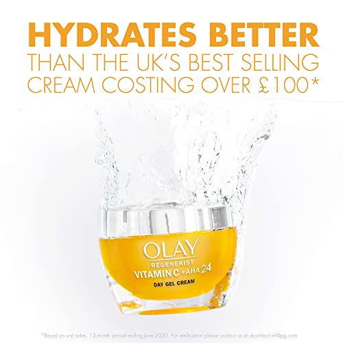 Olay Vitamin C + AHA24 Night Gel Face Cream With Vitamin C, AHA & Niacinamide For Bright And Even Skin Tone, 50ml
