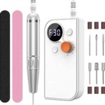 Electric Nail Files Professional Nail Drill, Portable Nail Drill Machine for Acrylic Nail, 30000RPM Adjustable Speed Electric Manicure Pedicure S