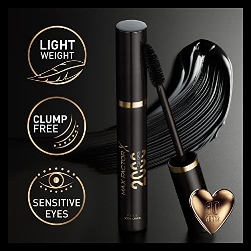 Max Factor 2000 Calorie Dramatic Volume Mascara Black, 9 ml (Pack of 1), Packaging May Vary