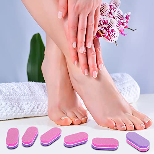 Lusofie 40Pcs Mini Pink Nail Buffer Blocks 100/180 Double Sided Buffer Nail File Grit Sponge Sanding Nail Polish Blocks for Acrylic Nails(Pink-Pu