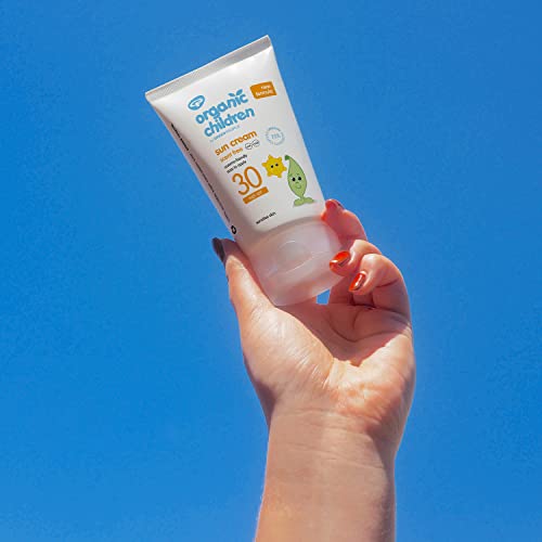 Green People Organic Children Scent Free Sun Cream SPF30 150ml | Natural, Organic Sunscreen for Kids | Eczema Friendly, Sensitive Skin, Prickly H