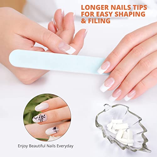 Fake Nails Tips - Natural Colour - 10 Sizes Pack of 500 – Half Cover Acrylic Nails for Women & Girls - Smooth and Lightweight Oval False Nails Se