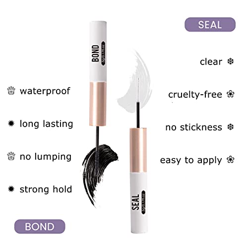 Lash Bond and Seal Eyelash Glue for Cluster Lashes Individual Eyelash Extensions Eyelash Bond and Seal Waterproof Strong Hold for 72 Hours Latex-