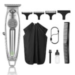 Kemei Professional Hair Clippers Beard Trimmer for Men T-Blade Outliner Barber Grade Electric Clippers All-in-One Grooming Solution Cordless