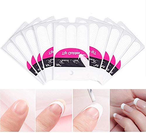 Nail Art Line Guide Stickers,30 Sheet 1440 Pieces French Manicure Set, Self-adhesive French Nail Art Stickers Tip Guides Stickers for Manicure De