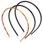 Skinny Plastic Headbands for Women Girls, PROUSKY 3 Pieces Plastic Headband With Teeth, 3 Color Alice Hair Bands Hair Accessories for Sport Washi