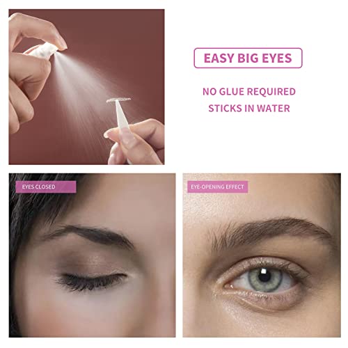 Eyelid Tape for Hooded Eyes Invisible, Water Activated Eyelid Lifter Strips, Glue-free Double Eyelid Sticker, Mesh Eye Lift Tape for Droopy Lids,