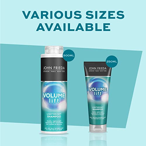 John Frieda Volume Lift Lightweight Shampoo 250 ml, Shampoo for Flat, Fine Hair, Bouncy Hair Shampoo