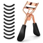 Sibba Professional Eyelash Curler, Lash Curler with 10 Extra Silicone Replacement Pads for Women Girls No Pinching or Pulling Fit All Eye Shapes