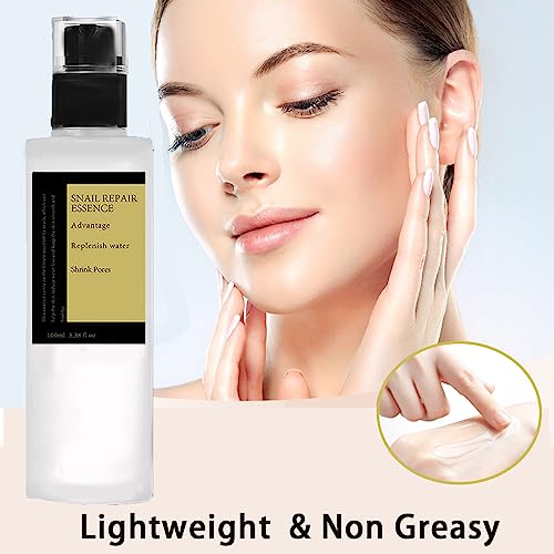 Snail Mucin Essence,Face Serum with Glow Recipe,Hydrating Hyaluronic Acid Serum for Face,Natural Niacinamide Serum,Skin Care,Man Polish Moisturis