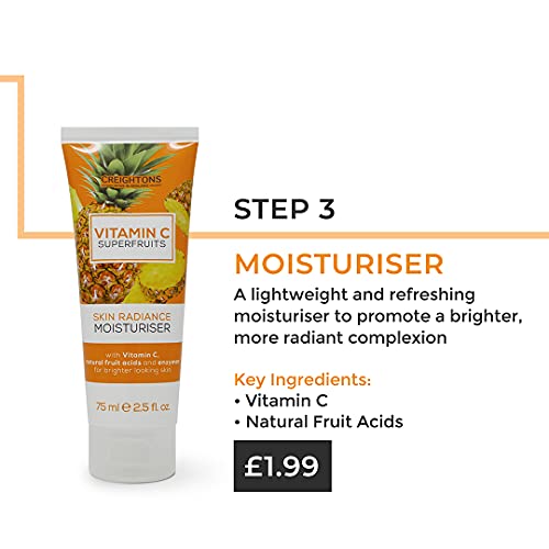 Creightons Vitamin C Superfruits Skin Radiance Moisturiser (75 ml) - Formulated with Vitamin C, Natural Fruit Acids and Enzymes for Brighter Look