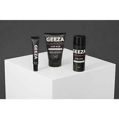 Geeza Hair Volume Powder - The Ultimate Men's Styling Secret for Instant, Invisible, Matte & Non-Sticky Volumising Root Boost.
