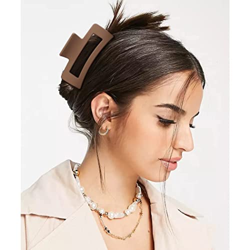Ello Hair Claw Clip for Women & Girls, 4.3 Inch(11cm) Large Claw Clip for Women Thick Hair, Matte Hair Clips, Non-Slip Strong Jaw Claw Clips (Rec