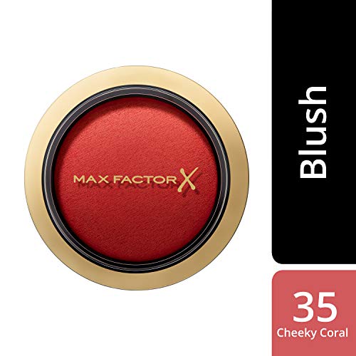 Max Factor Compact Blush Cheeky Coral 35 - Marbled Blush for the Perfect Glow - Multi-Tonal Powder Blush - Apricot