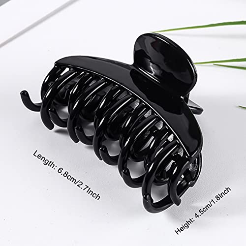 Medium Hair Claw Clips for Women - 3 Pack 2.7″ Small Hair Grips Hair Catch Jaw Barrette Plastic Nonslip Hair Clip for Girls Half Bun Hairpins for