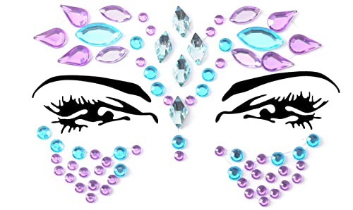 Face Gems Adhesive Glitter Jewel Tattoo Sticker Festival Gems Rave Party Body Make Up (Shine)