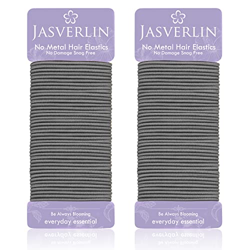 JASVERLIN Small Hair Elastics, Seamless Thick Hair Ties, No Pull Ponytail Holders Braided Hair Tie Styling Bands for Fine to Medium Hair, Women G