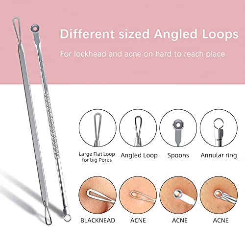 Somnr Blackhead Remover Tool 9 Pcs Black Head Tool Remove Pimple Popping Kit Black Head Remover Milia Removal Tool Black Head Blackhead Extractor