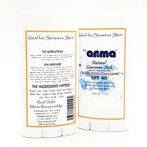 Our Aroma Original Sunscreen Face Stick, Broad Spectrum SPF 40 75g