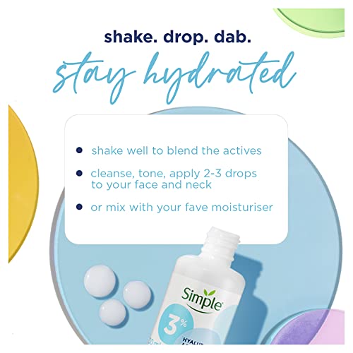 Simple 3% Hyaluronic Acid & B5 Serum for hydrated, softer skin Suitable for all skin types 30 ML