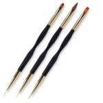 3Pcs Nail Art Brushes Double Ended Nail Art Brush, Nail Brush for Nail Art, Acrylic Nail Liner Brush for UV Gel Acrylic Paint Draw Manicure Tool