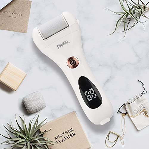 Electric Foot Callus Remover Hard Skin-Rechargeable Waterproof Tools Callus Shaver Pedicure kit for Cracked Heels and Dead Skin with 5 Replacemen