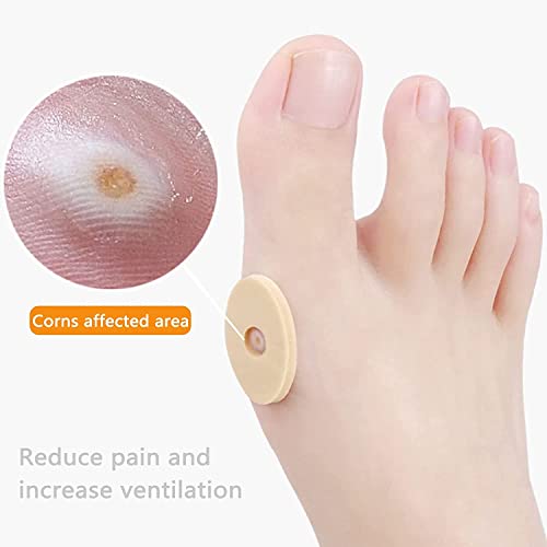 MYMULIKE 90 Pcs Corn Cushions, Soft Latex Foam Self Adhesive Callus Pads Corn Pad Anti Friction Reduce Foot and Heel Pain for Toe Callus Anti-Sli