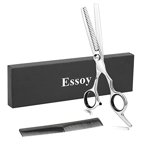 ESSOY Professional Thinning Shears Hair Cutting Teeth Scissors(6.7-Inches),Stainless Steel Haircut Scissor with Fine Adjustment Screw for Home Sa