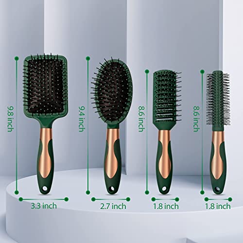 Hair Brush Set Anti Static Massage Oval Comb Round Hair Brush Vent Hair Brush Detangling Brush Paddle Brush for Women Men