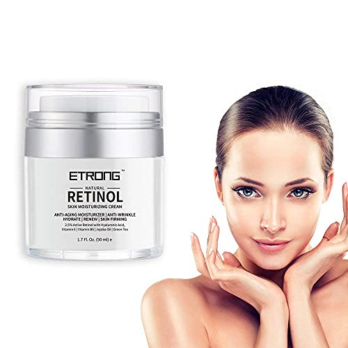 Retinol Moisturizer Cream,ETRONG Anti-aging Wrinkle Night/Day Cream for Face and Eye with 2.5% Retinol,Hyaluronic,Vitamin E and Jojoba Oil