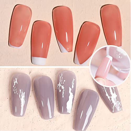 Clear Silicone Jelly Stamper, Nail Dotting Pen Transparent Nail Stamper Scraper for French Tip Nails Art Design Manicure Tools